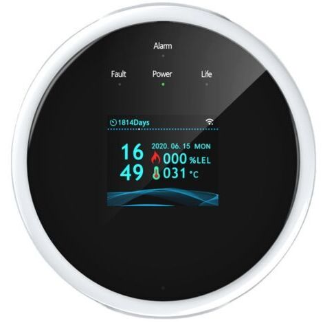 détecteur de fuite de gaz, alarme de sécurité incendie, contrôle par application, capteur intelligent pour maison connectée