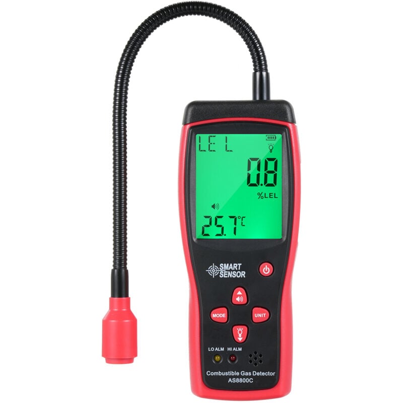 Détecteur de fuite de gaz combustible portable SMART SENSOR Testeur de fuite de gaz naturel Analyseur de concentration de gaz combustible portable