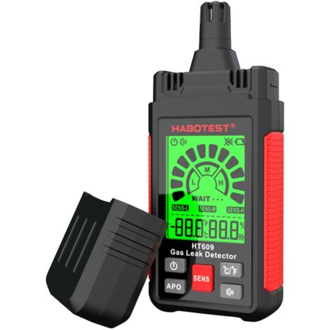 Détecteur de fuite de gaz HT609, détecteur de gaz combustible avec écran LCD et alarme visuelle, température ambiante et humidité, détecteur d'hydrogène et de gaz naturel méthane