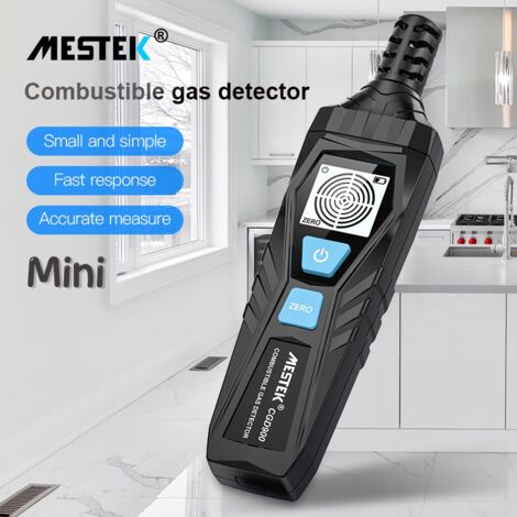 Détecteur de fuite de gaz MESTEK, détecteur de gaz combustible portable avec écran LCD, alarme sonore et visuelle, réponse rapide (≤ 5 s), adapté à la détection de gaz GPL, GNL, gaz naturel, méthane e
