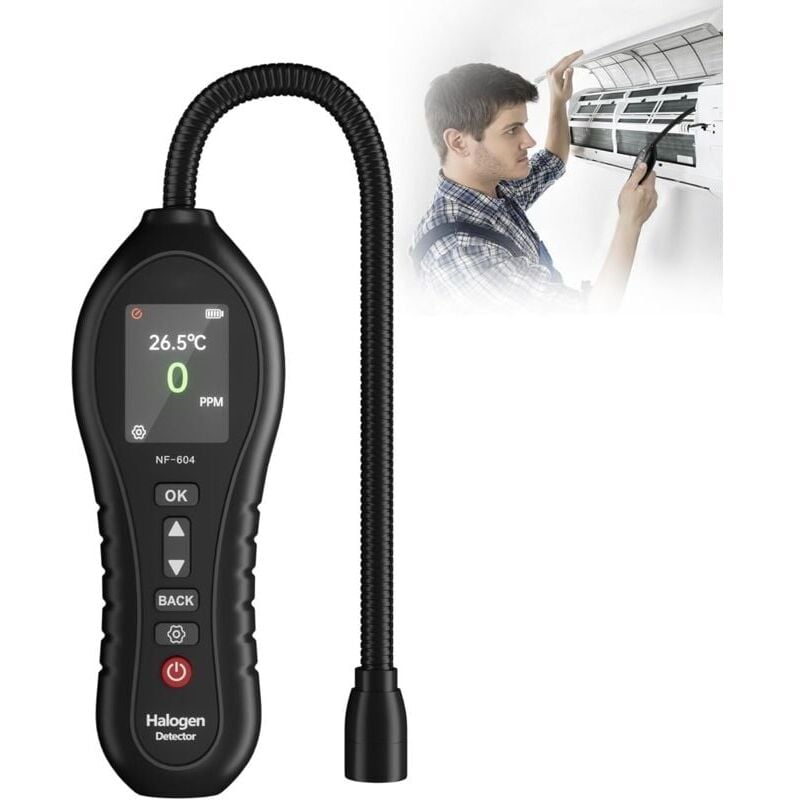 SNQ - Détecteur de Fuite Réfrigérant Fréon pour Détecteur de Fluides Gaz Halogène pour Climatisation Haute Sensibilité