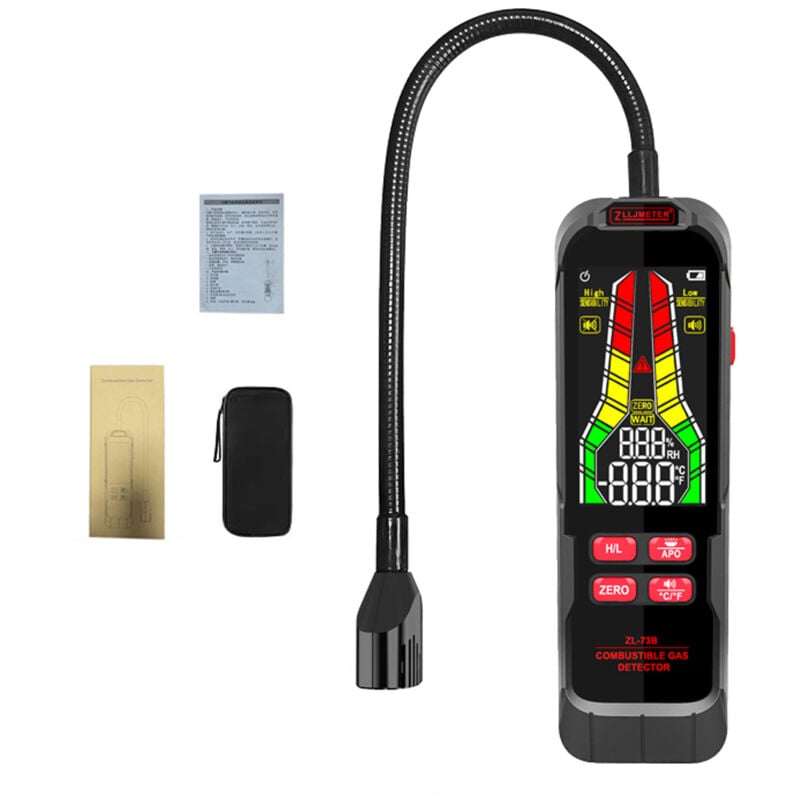 Lifcausal - Détecteur de fuites de gaz combustible, testeur de fuites de gaz naturel, analyseur de concentration de gaz combustible portable avec