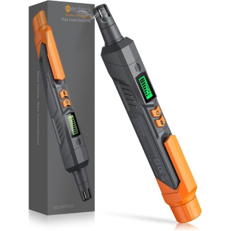Détecteur de Fuites de Gaz Naturel avec Alarme Sonore Visuelle Analyseur de Combustion Portable Localiser Les Fuites de Monoxyde Carbone Méthane CO2 pour Camping Car Maison - Gris