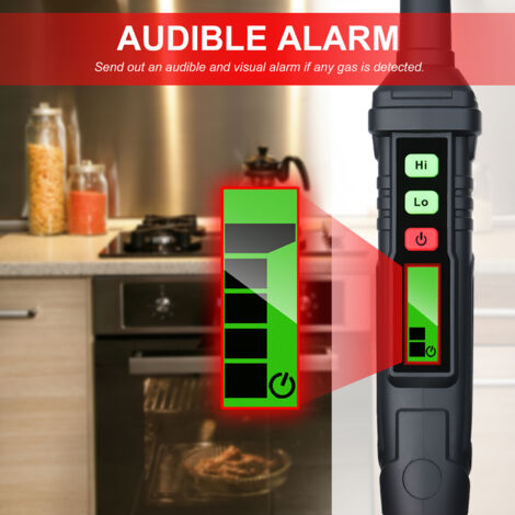Détecteur de fuites de gaz portable HABOTEST avec alarme sonore et visuelle pour tous types de gaz inflammables : propane, méthane et gaz naturel.