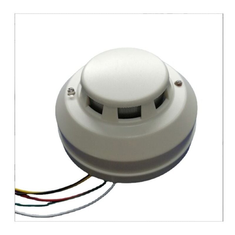 Détecteur de fumée en réseau filaire avec détecteur de fumée, son et lumière, sirène de détecteur de fumée (lot de 2)
