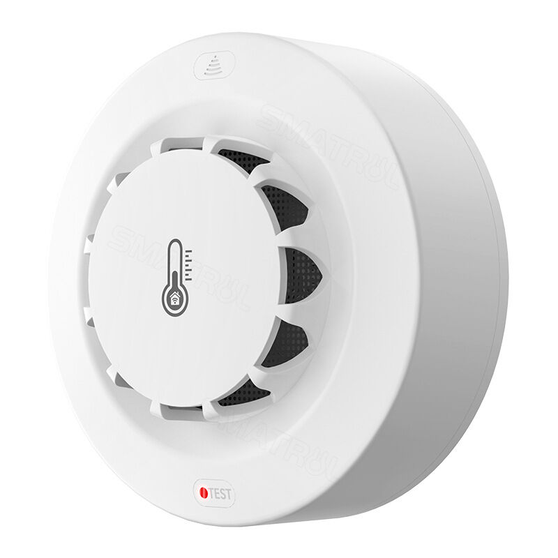 Aiperq - Détecteur de fumée et de chaleur 2 en 1, détecteur de fumée avec détecteur de fumée photoélectrique avancé avec indicateur led et bouton de
