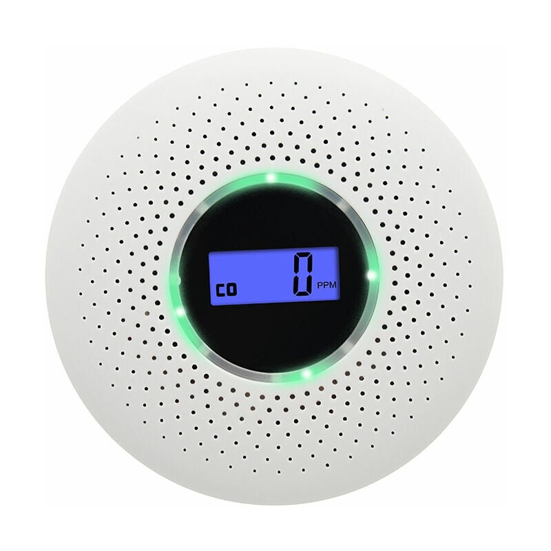 Ensoleille - Détecteur de Fumée et de Monoxyde de Carbone 10 Ans, avec l'Écran lcd et Bouton de Test Macaron