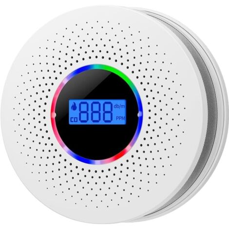 Détecteur De Fumée Et De Monoxyde De Carbone Avec Écran LCD Et Avertissement Sonore