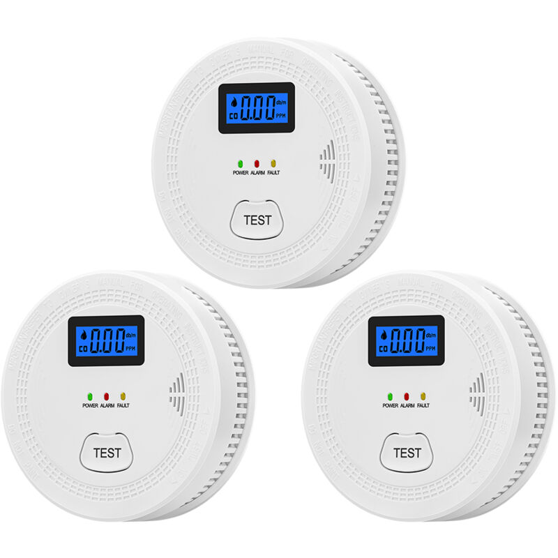 Lifcausal - Détecteur de fumée et de monoxyde de carbone Capteurs doubles à haute stabilité Détecteur de fumée intelligent Alarme lumineuse sonore