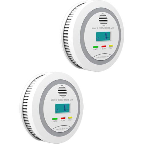 Détecteur de Fumée et Monoxyde de Carbone 2-en-1 - Alarme Combinée avec Écran LCD, Double Capteur (Fumée + CO), Fonctionne sur Piles, pour Sécurité Domestique