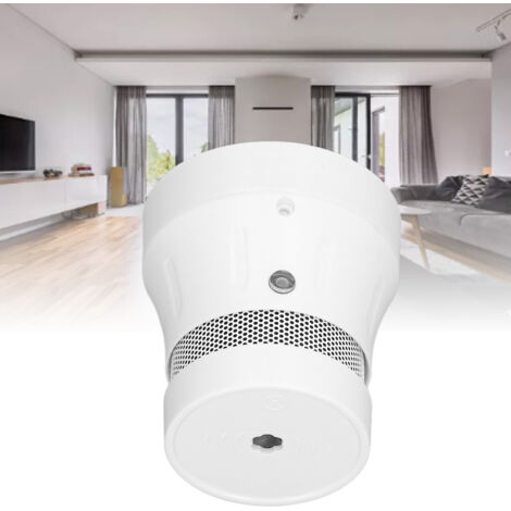 Détecteur de fumée intelligent avec WIFI pour Tuya APP, alarme vocale 95dB et LED - ABS, batterie lithium polymère CR2, installable facilement avec adhésif.
