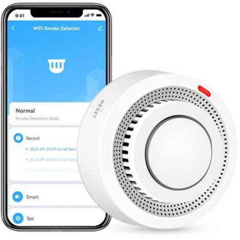 Détecteur De Fumée Intelligent Wi-Fi, Alarme Incendie, Alarme De Fumée Sans Fil Domestique Avec Notification Par Application