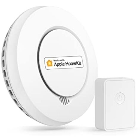 Détecteur de fumée interconnecté avec hub – Compatible Apple HomeKit et SmartThings – Alerte température 54-70°C – Autonomie 2,5 ans – Meross