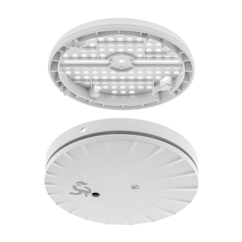 Evacuate - Détecteur de fumée nf Autonomie et garantie 10 ans - Innovation pratique - Réutilisez les trous de fixation de votre ancien détecteur