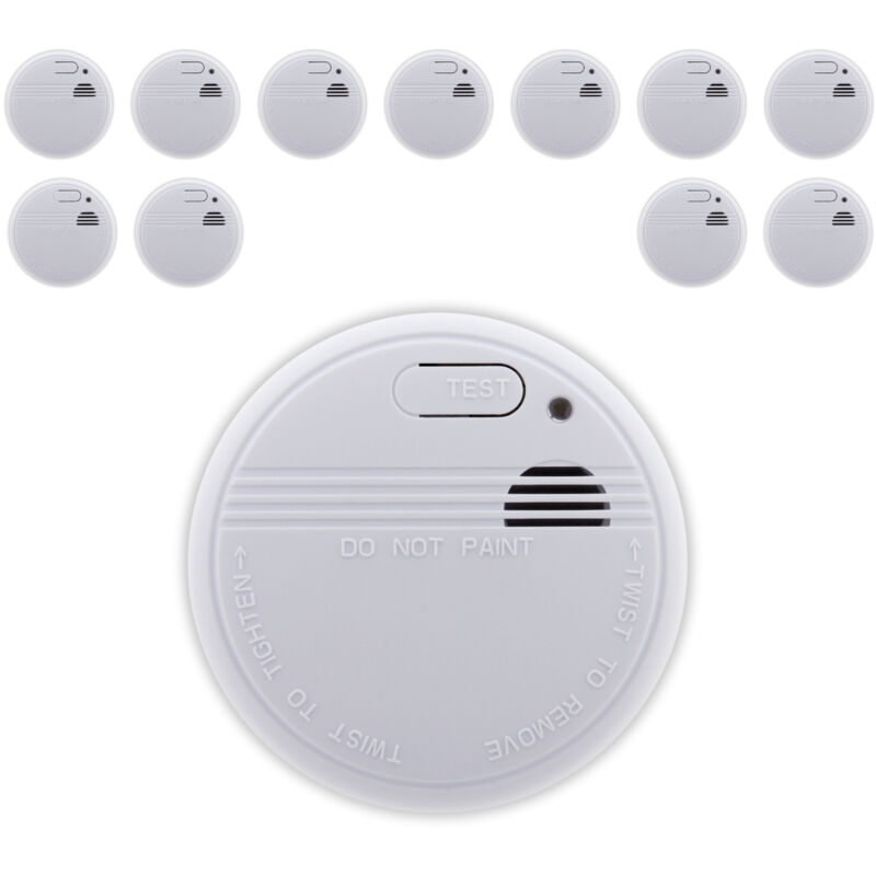 Lot de 12 détecteurs de fumée autonomie 3 ans - pile et accessoires Otio