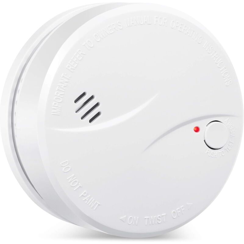 Détecteur de fumée sans Fil avec 10 Ans Batterie au Lithium, Détecteur de fumée à détecteur photoélectrique EN14604 Détecteur d'incendie certifié