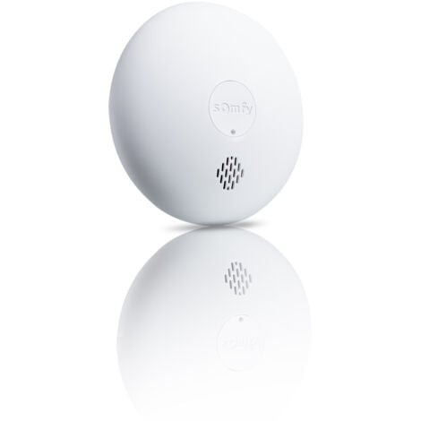 SOMFY 1870289 - Détecteur de fumée connecté, Sirène 85dB, Compatible Somfy Home Alarm, et Somfy One (+), Blanc