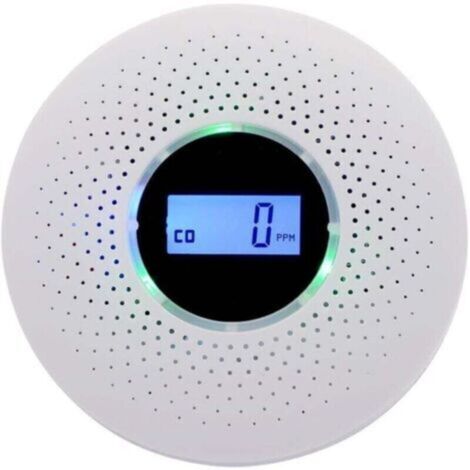 Détecteur de fumée,Détecteur combiné de fumée et de monoxyde de carbone, alarme composite avec avertissement sonore et affichage numérique alimenté par batterie,