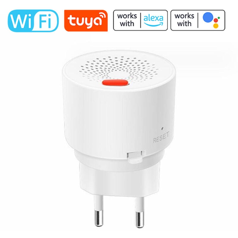 Lifcausal - Détecteur de gaz combustible enfichable d'alarme de gaz naturel Tuya WiFi app de contrôle prise en charge de la détection de gaz
