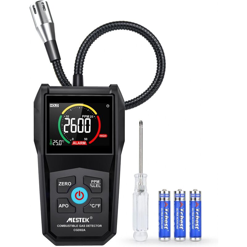 Détecteur de Gaz Détecteur de Fuite de Naturel Gas Charbon Méthane Propane Butane LPG GNL Allarme Sonore Numérique LED Portable pour Ville Camping