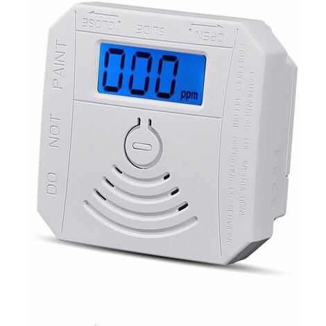 Détecteur de gaz Détecteur de fumée de monoxyde de carbone combiné Détecteur de fumée CO à piles avec écran d'affichage LED Flash Alarme sonore Motif d'avertissement sonore - blanche