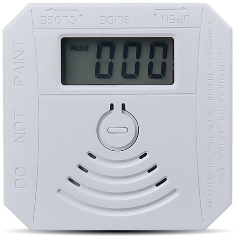 LAOA Détecteur de gaz Détecteur de fumée de monoxyde de carbone combiné Détecteur de fumée CO à piles avec écran d'affichage LED Flash Alarme sonore Motif d'avertissement sonore - blanche