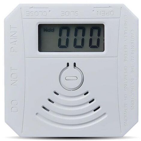 ALOVEZ Détecteur de gaz Détecteur de fumée de monoxyde de carbone combiné Détecteur de fumée CO à piles avec écran d'affichage LED Flash Alarme sonore Motif d'avertissement sonore - blanche