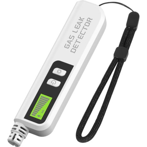 Détecteur de Gaz Naturel, Detecteur Monoxyde de Carbone avec Alarme Visuelle & Sonore, Détecteur Fuite de Gaz avec écran LCD Numérique, pour Détecter Les Fuites de Gaz Combustibles (Blanc)