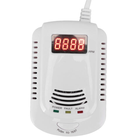 Détecteur de gaz naturel domestique avec affichage numérique LED, détecteur de fuite de monoxyde de carbone et alarme vocale, 90-220 V