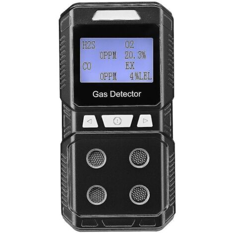 Détecteur de gaz portable 4 gaz rechargeable, moniteur multigaz, testeur et analyseur de qualité de l'air haute précision
