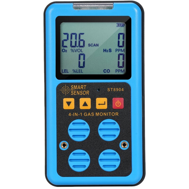 Lifcausal - Détecteur de gaz portable rechargeable smart sensor 4 en 1 Détecteur de gaz H₂S O₂ co et lel Moniteur multi-gaz Renifleur de gaz