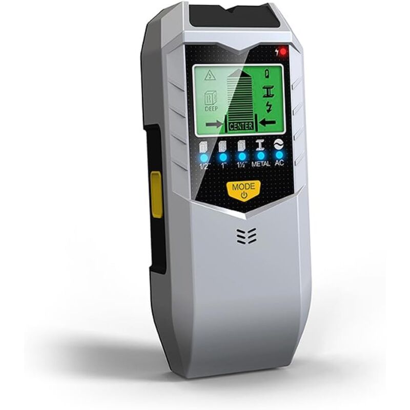 Détecteur de goujons 5 en 1 avec ecran lcd HD,des poutres en bois et des câbles électriques - argent