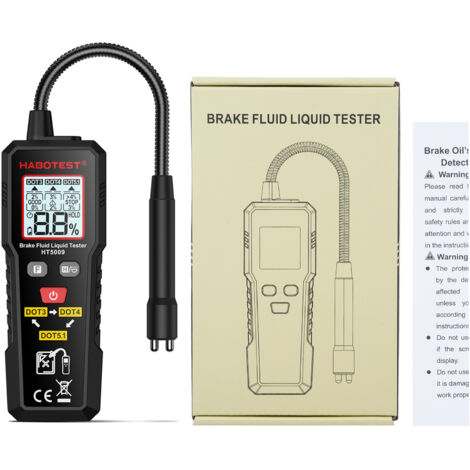 Détecteur de Liquide de Frein Pen Testeur Flexible [HT5009] avec Tube Flexible Métal et Indicateur LED Tricoloré pour Contrôle d'Hydraulique Automobile DOT3 DOT4 DOT5.1