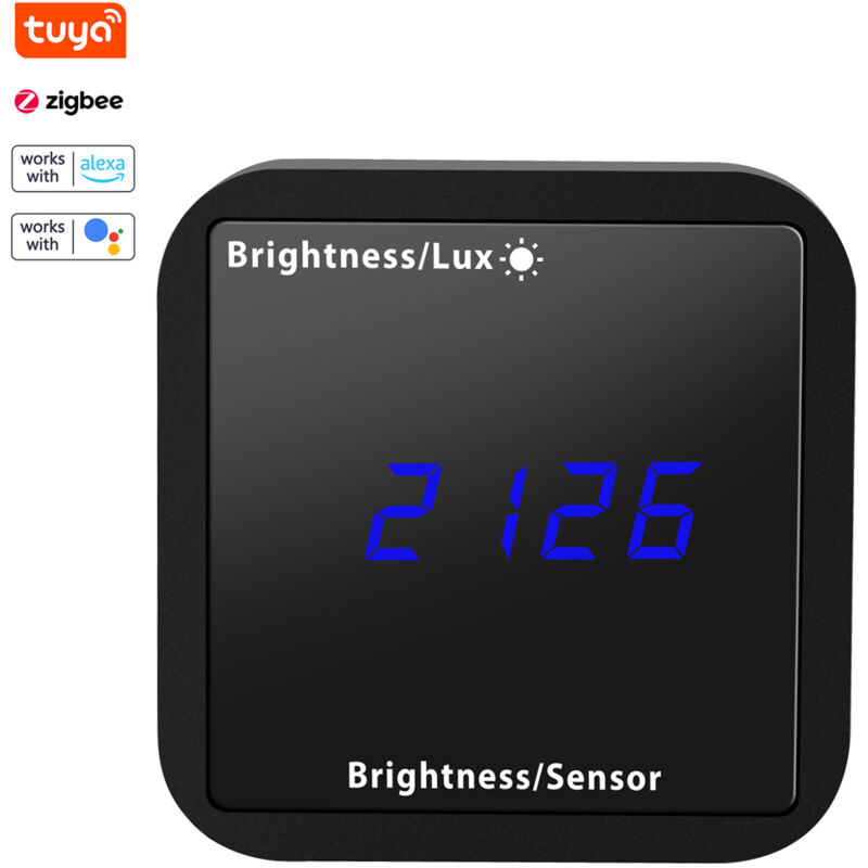 Lifcausal - Détecteur de lumière intelligent Tuya ZigBee Capteur de température et d'humidité avec affichage led Prise en charge du contrôle app Home