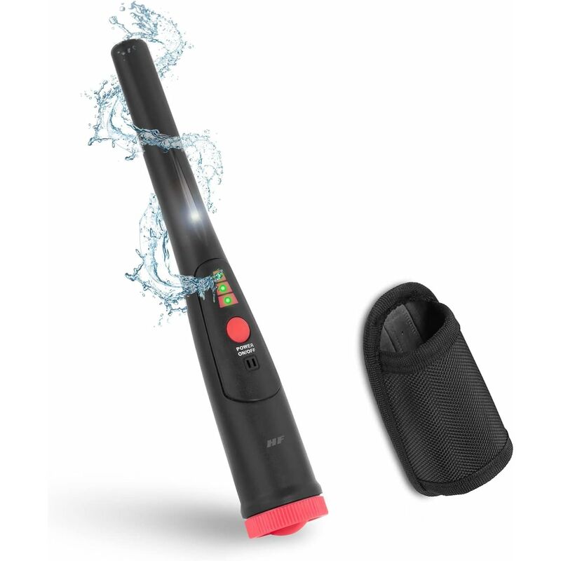 Détecteur de métaux à haute sensibilité (sans piles),Alternative au coûteux Pinpointer,Avec témoin lumineux et éclairage LED,Balayage à 360