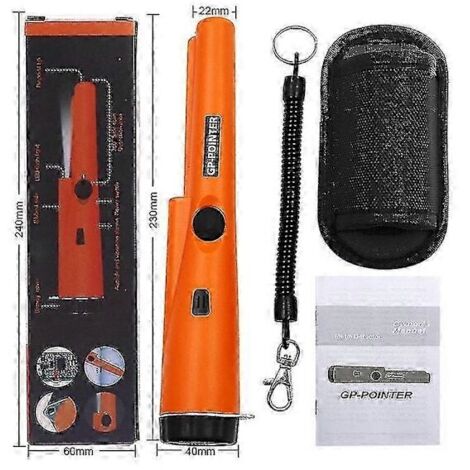 Détecteur de métaux étanche Garrett Pro-Pointer AT pour la recherche d'or et de trésors (orange)