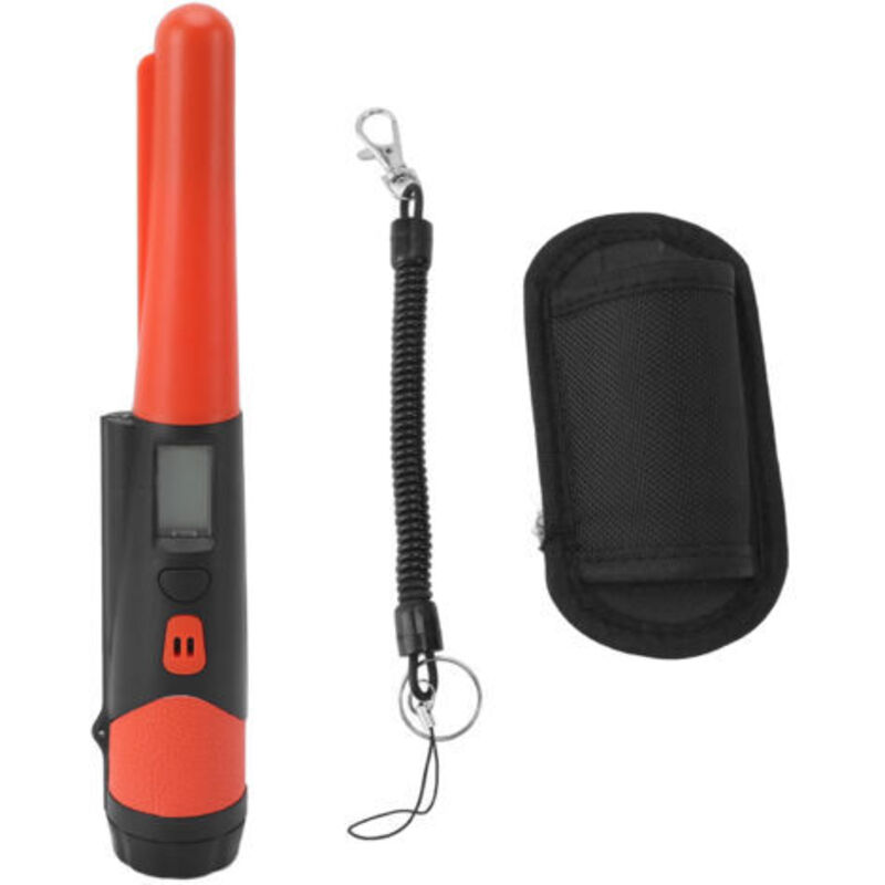 Détecteur de métaux Pinpointer IP66 étanche portable avec écran LCD pour la chasse au trésor et la détection d'or, lampe de poche intégrée orange