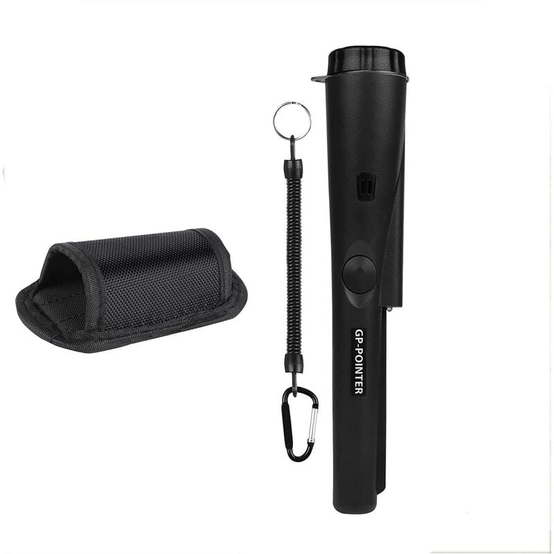 Jusch - Détecteur de métaux portable, balayage 360°, vibration, alarme lumineuse, -20/-60 ℃, noir