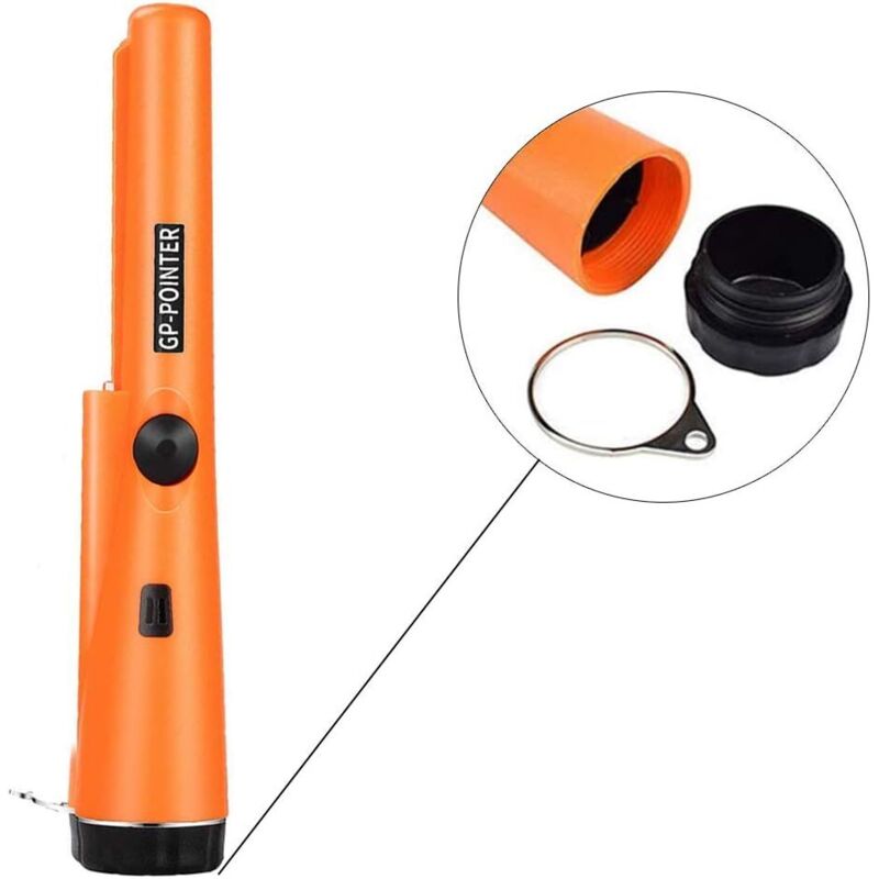 Détecteur de Métaux Portable, IP66 Etanche Pinpointer Détecteur de Métaux 360° Détection pour Enfants Adultes Haute Sensibilité avec Indicateur LED