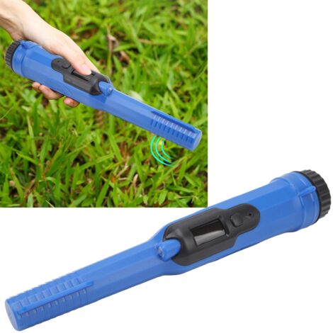 Détecteur de Métaux Portable pour Aventure Extérieure, Bar Probe Imperméable Haute Sensibilité avec Éclairage LED et Alarme Sonore, Bleu et Noir, incl. Sac et Lanière