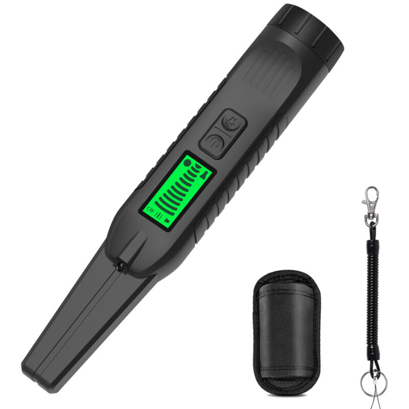 Rilevatore di metalli portatile e impermeabile a 360° con luce LED, vibrazione e indicazione acustica per gioielli, oro, argento e ferro.