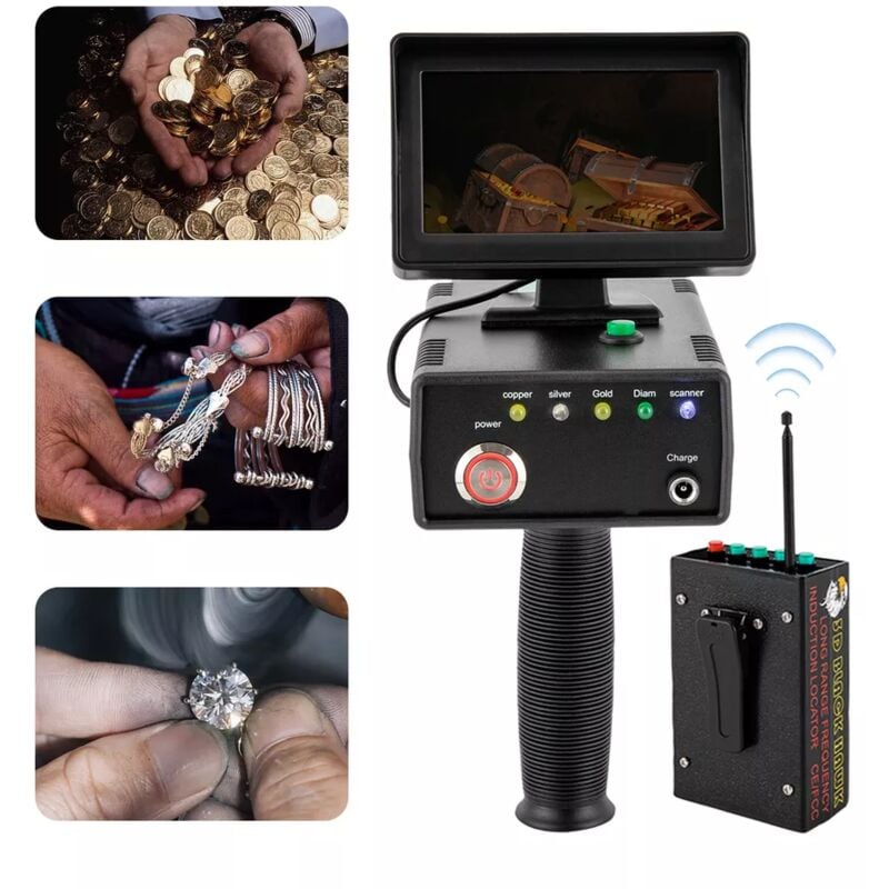 Détecteur de métaux portatif LCD détecteur de métaux détecteur de métaux or 1200m