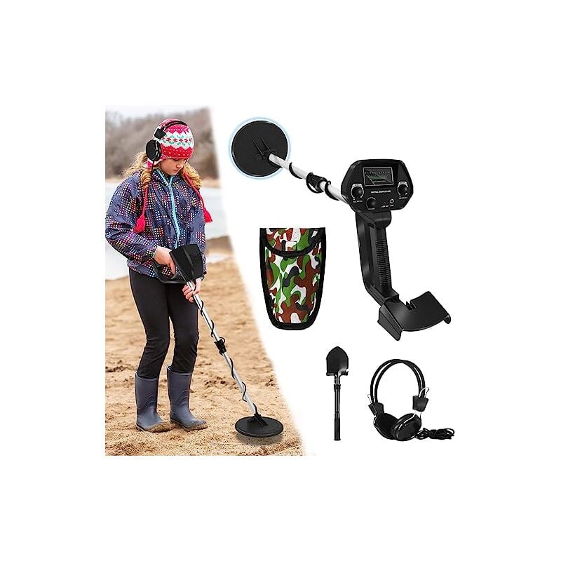 Détecteur de métaux détecteur de métaux pour enfants jusqu'à 30 cm de profondeur avec pelle, écouteurs et sac de transport détecteur de métaux