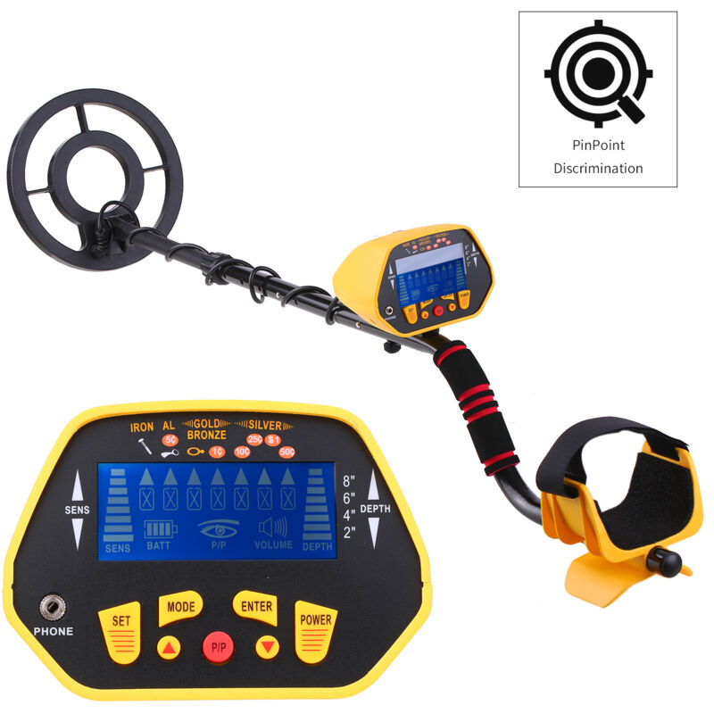 Lifcausal - Détecteur de métaux professionnel Fonction p/p Mode disque Haute sensibilité Réglable Détecteur de métaux étanche 7 catégories de cibles