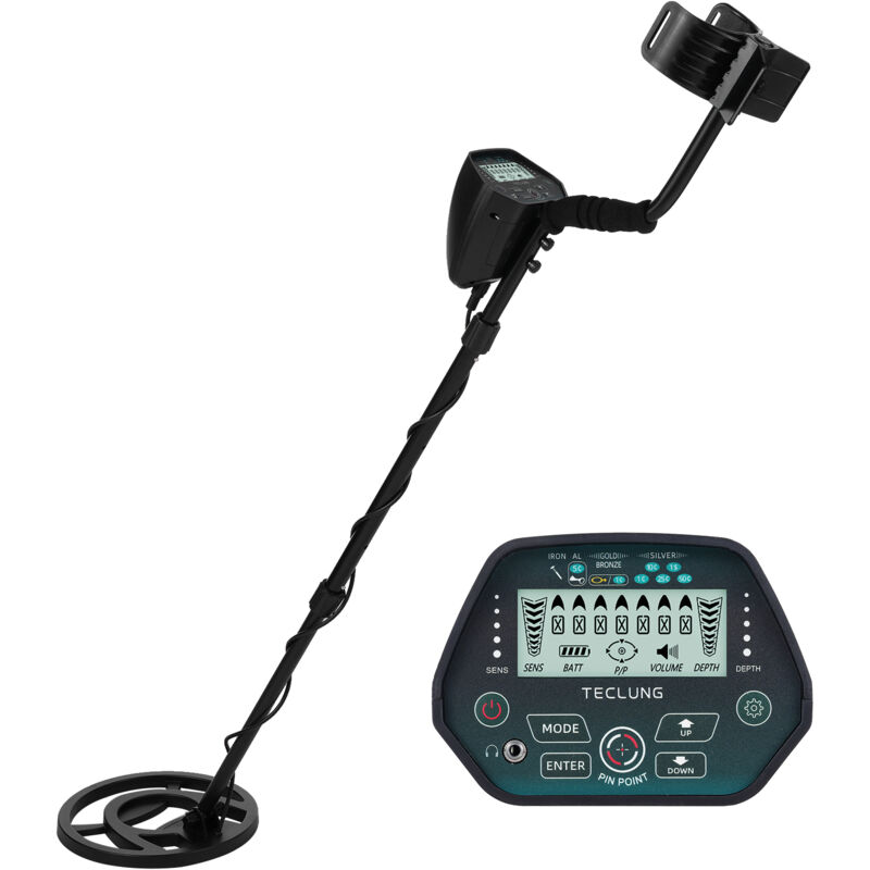 Lifcausal - Détecteur de métaux professionnel pour adultes Détecteur d'or localisateur avec écran lcd Bobine de recherche étanche 2 modes de