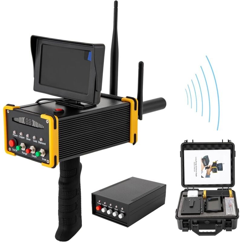 Détecteur de métaux professionnel pour adultes Détecteur d'or Portée de 99 m Profondeur de 16 m Appareil de recherche d'or longue durée Détecteur de