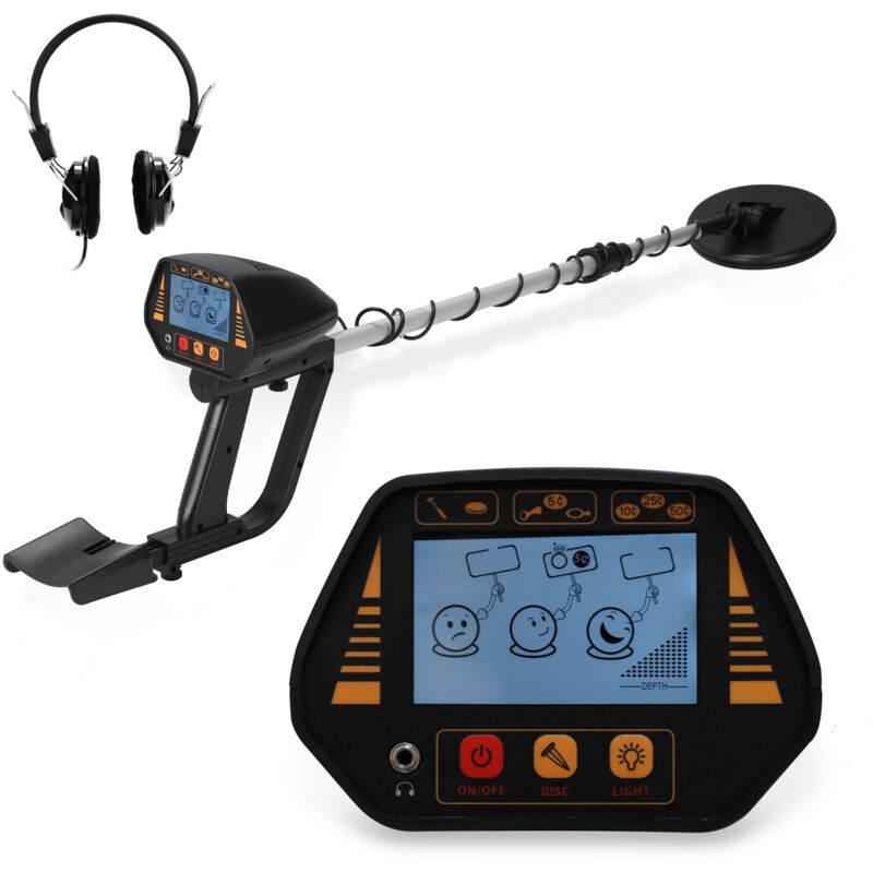 Détecteur de métaux souterrain portable portable Installation facile détachable Outil de détection de métaux dorés Grand écran d'affichage LCD