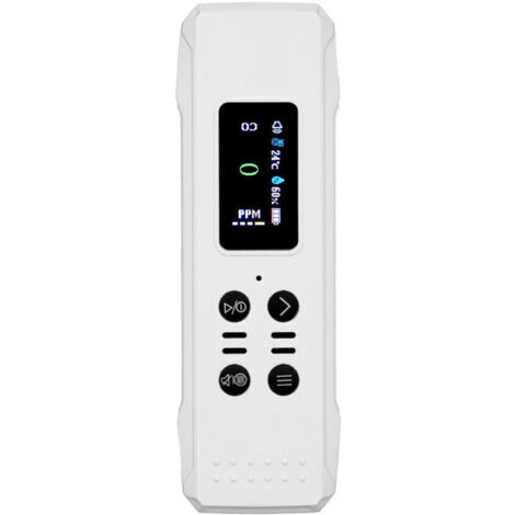 Détecteur de monoxyde de carbone 3 en 1, portable, mini moniteur de qualité de l’air 0-1000PPM, avec cordon, alarme, capteur température et humidité, batterie intégrée 800mAh, pour sous-sol, voyage, c