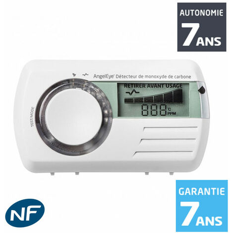 ANGELEYE Détecteur de monoxyde de carbone (CO) NF MEMORY CO-AE-9D-FR Autonomie 7 ans - Garantie 7 ans