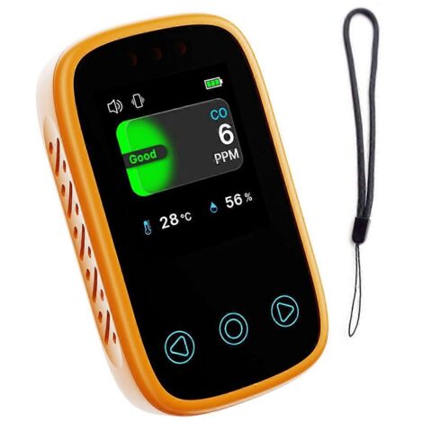 Détecteur de monoxyde de carbone de voyage, mini alarme de camping pour tente, orange--